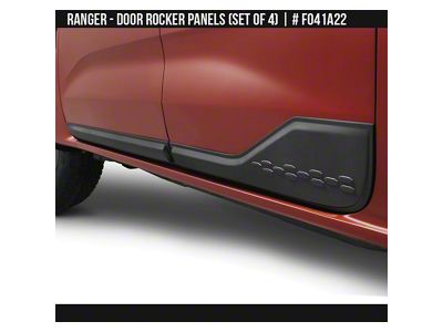 Air Design Door Rocker Panels; Satin Black (24-26 Ranger)