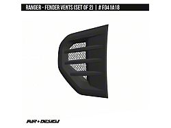 Air Design Fender Vents; Satin Black (24-26 Ranger)