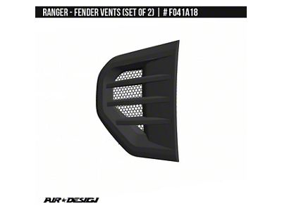 Air Design Fender Vents; Satin Black (24-26 Ranger)