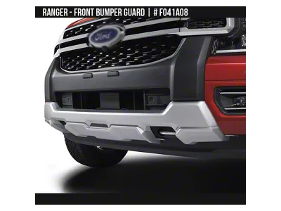 Air Design Front Bumper Guard; Satin Black/Satin Silver (24-26 Ranger, Excluding Raptor)