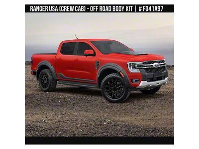 Air Design Full Off-Road Body Kit; Satin Black (24-26 Ranger, Excluding Raptor)