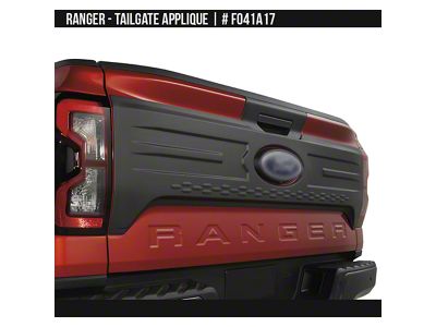 Air Design Tailgate Applique; Satin Black (24-26 Ranger)