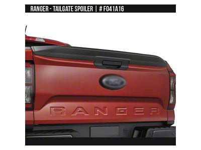 Air Design Tailgate Spoiler; Satin Black (24-26 Ranger w/o Tailgate Step)