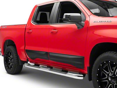 Air Design Door Rocker Panels; Satin Black (19-24 Silverado 1500 Crew Cab)