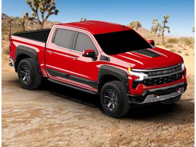 Air Design Full Off-Road Body Kit; Satin Black (22-25 Silverado 1500 Custom, Custom Trail Boss, LT & WT Crew Cab w/ 5.80-Foot Short Box)