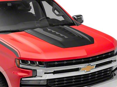 Air Design Hood Scoop; Satin Black (19-24 Silverado 1500)