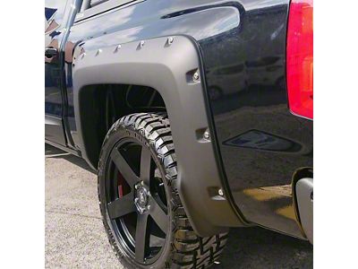 Air Design Super Bolt Fender Flares; Satin Black (14-18 Silverado 1500 w/ 6.50-Foot Standard & 8-Foot Long Box)