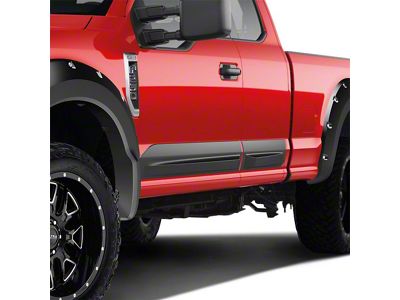 Air Design Door Rocker Panels; Satin Black (17-22 F-250 Super Duty SuperCab)