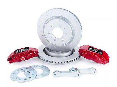 Alcon Military Grade Rear Big Brake Kit; Red Calipers (09-20 F-150)