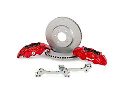 Alcon 6-Piston Front Big Brake Kit with 347x36mm Slotted Rotors; Red Calipers (21-25 F-150, Excluding Raptor)