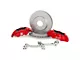 Alcon 6-Piston Front Big Brake Kit with 347x36mm Slotted Rotors; Red Calipers (21-24 F-150, Excluding Raptor)