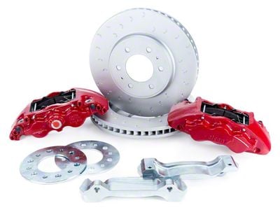 Alcon Military Grade Front Big Brake Kit; Red Calipers (09-20 F-150)