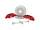 Alcon 6-Piston Front Big Brake Kit with 355x33mm Slotted Rotors; Red Calipers (19-24 Silverado 1500)