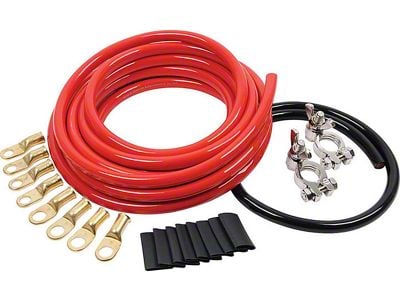 Allstar Performance Battery Cable Kit; 4-Gauge; 1 Battery; Red and Black Cables (Universal; Some Adaptation May Be Required)