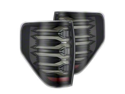 AlphaRex LUXX-Series LED Tail Lights; Alpha Black Housing; Clear Lens (09-14 F-150 Styleside)