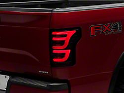 AlphaRex LUXX-Series LED Tail Lights; Alpha Black Housings; Clear Lens (15-17 F-150 w/ Factory Halogen Non-BLIS Tail Lights)