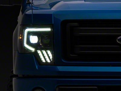 AlphaRex MK II LUXX-Series LED Projector Headlights; Alpha Black Housing; Clear Lens (09-14 F-150)