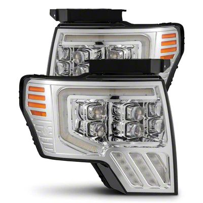 AlphaRex MK II NOVA-Series LED Projector Headlights; Chrome Housing; Clear Lens (09-14 F-150)