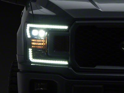 AlphaRex NOVA-Series LED Projector Headlights; Alpha Black Housing; Clear Lens (18-20 F-150 w/ Factory LED Headlights)