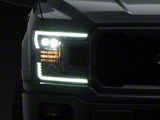 AlphaRex NOVA-Series LED Projector Headlights; Alpha Black Housing; Clear Lens (18-20 F-150 w/ Factory Halogen Headlights)