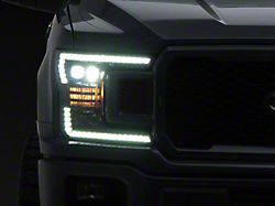 AlphaRex NOVA-Series LED Projector Headlights; Alpha Black Housing; Clear Lens (18-20 F-150 w/ Factory Halogen Headlights)