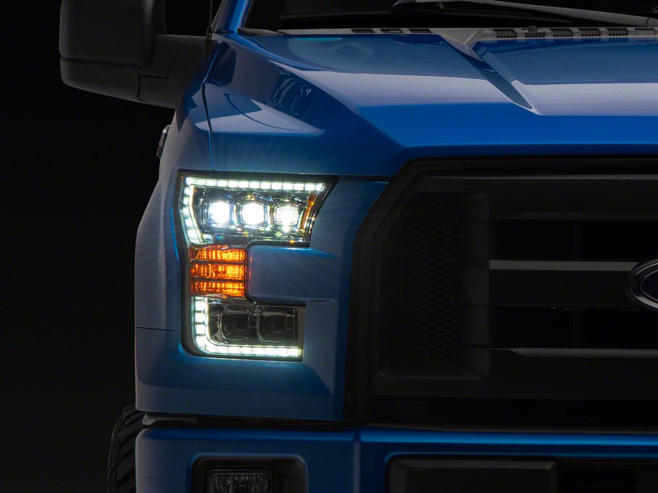 AlphaRex NOVA-Series LED Projector Headlights; Chrome Housing; Clear Lens (17-20 F-150 Raptor)