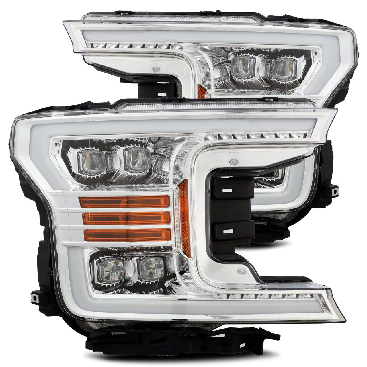 AlphaRex NOVA-Series LED Projector Headlights; Chrome Housing; Clear Lens (18-20 F-150 w/ Factory LED Headlights)
