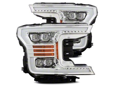 AlphaRex NOVA-Series LED Projector Headlights; Chrome Housing; Clear Lens (18-20 F-150 w/ Factory LED Headlights)