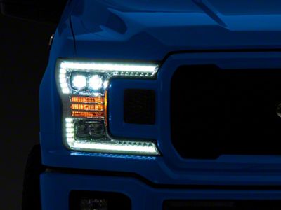 AlphaRex NOVA-Series LED Projector Headlights; Chrome Housing; Clear Lens (18-20 F-150 w/ Factory Halogen Headlights)