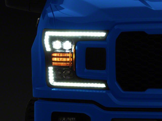 AlphaRex NOVA-Series LED Projector Headlights; Matte Black Housing; Clear Lens (18-20 F-150 w/ Factory Halogen Headlights)
