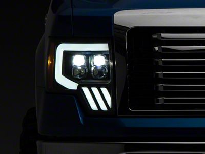 AlphaRex NOVA-Series LED Projector Headlights; Matte Black Housing; Clear Lens (09-14 F-150)