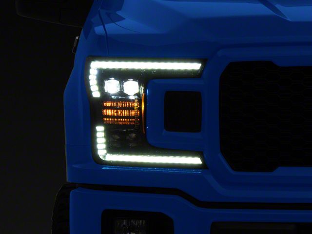 AlphaRex NOVA-Series LED Projector Headlights; Alpha Black Housing; Clear Lens (18-20 F-150 w/ Factory Halogen Headlights)