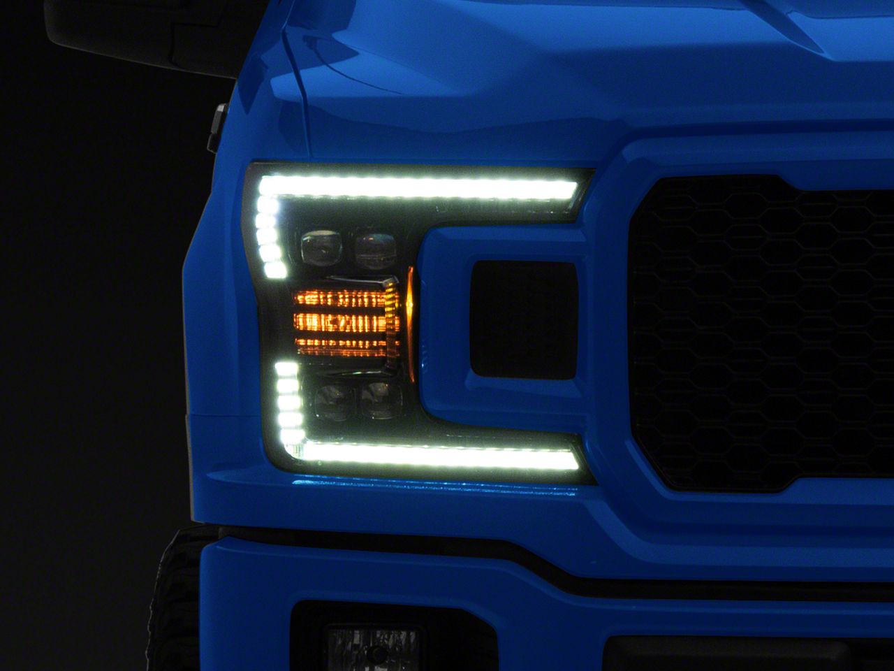 AlphaRex F-150 NOVA-Series LED Projector Headlights; Alpha Black