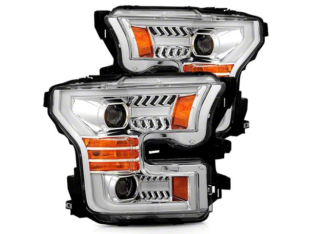 PRO-Series Projector Headlights; Chrome Housing; Clear Lens (17-20 F-150 Raptor)