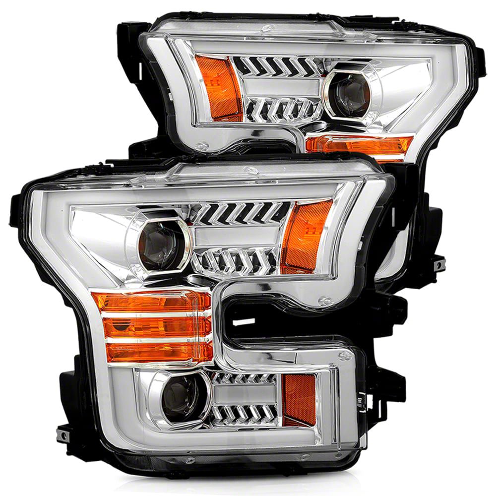 PRO-Series Projector Headlights; Chrome Housing; Clear Lens (15-17 F-150 w/ Factory Halogen Headlights)