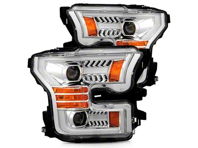 PRO-Series Projector Headlights; Chrome Housing; Clear Lens (15-17 F-150 w/ Factory Halogen Headlights)