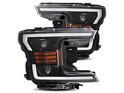 PRO-Series Projector Headlights; Jet Black Housing; Clear Lens (18-20 F-150 w/ Factory LED Headlights)