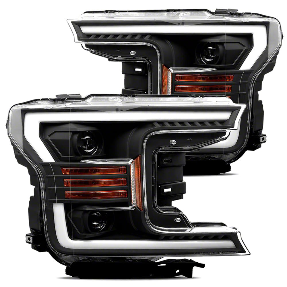 PRO-Series Projector Headlights; Matte Black Housing; Clear Lens (18-20 F-150 w/ Factory LED Headlights)