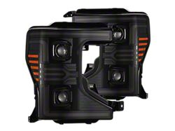 AlphaRex LUXX-Series LED Projector Headlights; Alpha-Black Housing; Clear Lens (20-22 F-250 Super Duty w/ Factory Halogen Headlights)
