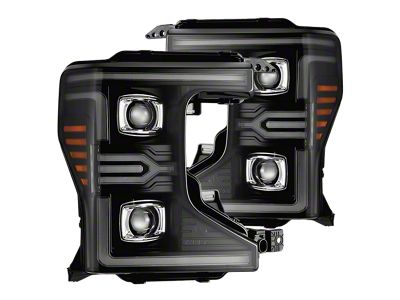 AlphaRex LUXX-Series LED Projector Headlights; Black Housing; Clear Lens (20-22 F-250 Super Duty w/ Factory Halogen Headlights)