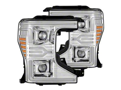 AlphaRex LUXX-Series LED Projector Headlights; Chrome Housing; Clear Lens (20-22 F-250 Super Duty w/ Factory Halogen Headlights)