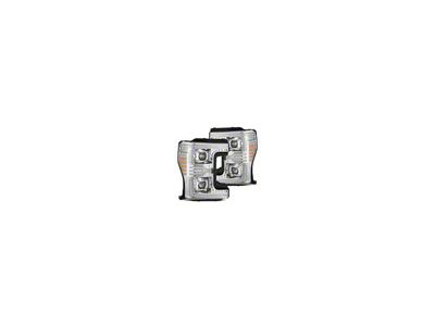 AlphaRex MK II LUXX-Series LED Projector Headlights; Chrome Housing; Clear Lens (20-22 F-250 Super Duty w/ Factory LED Headlights)