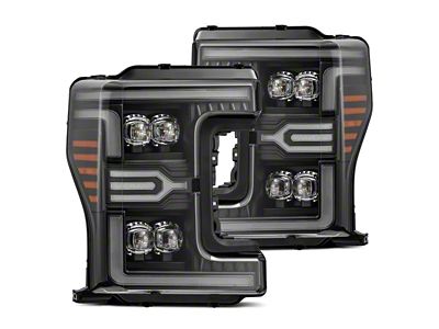 AlphaRex MK II NOVA-Series LED Projector Headlights; Black Housing; Clear Lens (17-19 F-250 Super Duty w/ Factory LED Headlights)