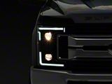 AlphaRex MK II PRO-Series LED Projector Headlights; Alpha Black Housing; Clear Lens (17-19 F-250 Super Duty w/ Factory Halogen Headlights)