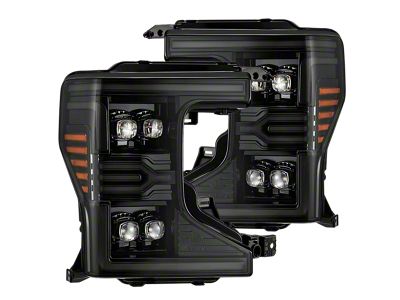 AlphaRex NOVA-Series LED Projector Headlights; Alpha-Black Housing; Clear Lens (20-22 F-250 Super Duty w/ Factory Halogen Headlights)