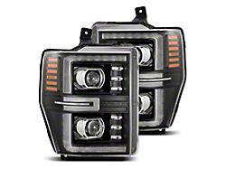 AlphaRex LUXX-Series LED Projector Headlights; Black Housing; Clear Lens (08-10 F-350 Super Duty)