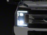 AlphaRex MK II LUXX-Series LED Projector Headlights; Black Housing; Clear Lens (17-19 F-350 Super Duty w/ Factory Halogen Headlights)
