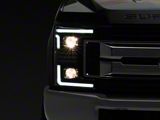 AlphaRex MK II PRO-Series LED Projector Headlights; Black Housing; Clear Lens (17-19 F-350 Super Duty w/ Factory Halogen Headlights)