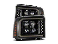 AlphaRex NOVA-Series LED Projector Headlights; Alpha Black Housing; Clear Lens (05-07 F-350 Super Duty)