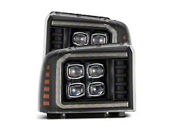 AlphaRex NOVA-Series LED Projector Headlights; Black Housing; Clear Lens (05-07 F-350 Super Duty)
